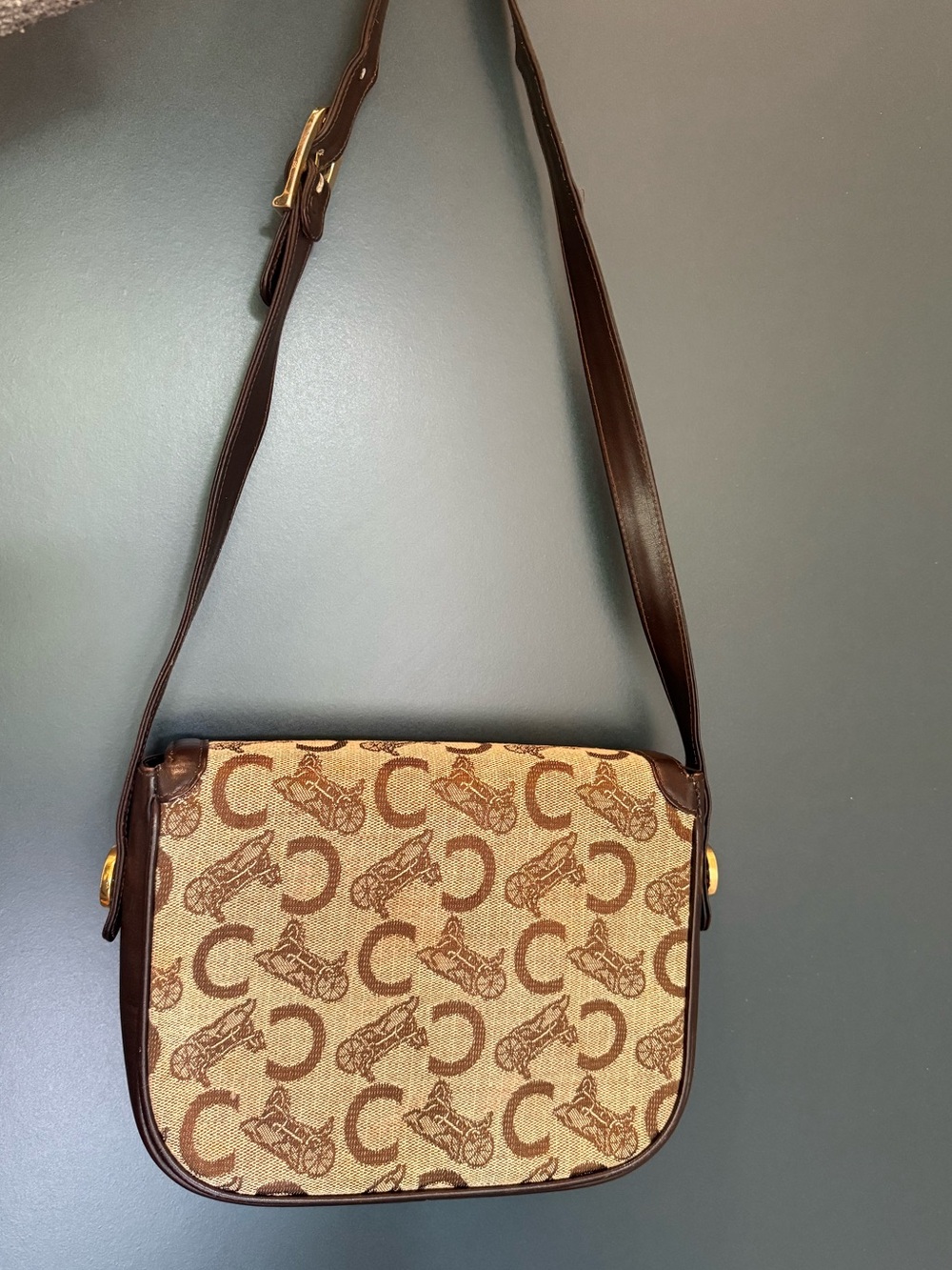 Celine Vintage ‘70s C Sulky / C Macadam Horse Carriage shoulder bag - Picture 5 of 16